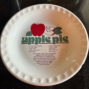 Vintage apple pie recipe plate